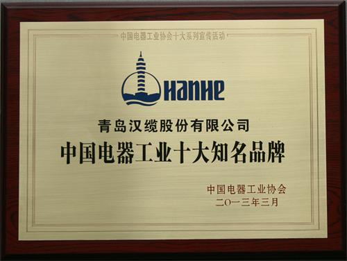 中國(guó)電器工業(yè)十大知名品牌